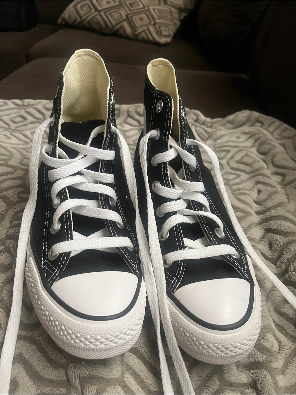 Converse Black High-Top Kids Sneakers with White Trim